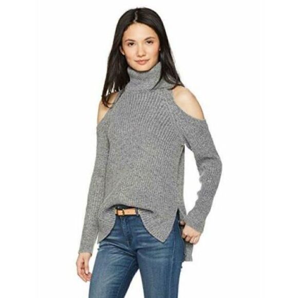 CUPCAKES AND CASHMERE
Rodell Cold Shoulder Sweater In Medium Heather Grey - Picture 1 of 8